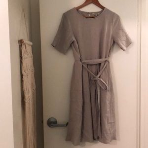 Roolee grey wrap midi dress
